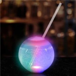 LED 20 Oz. Tumbler Ball Cup With Straw