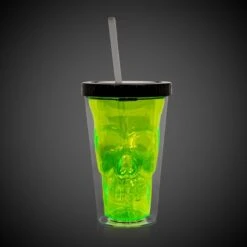 LED Neon Green Skull Cup