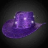 LED Purple Sequins Cowboy Hat