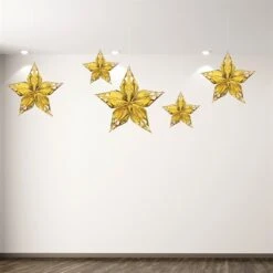 Gold Metallic Star Decorations