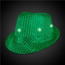 LED Dark Green Sequin Fedora Hat -Led Shop 06041b74 6e1b 4a39 8271 c6487b52d560hat274ea green led light up sequin fedora hat light on 2018