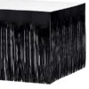 Black Metallic Fringe Table Skirt