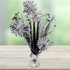 White & Black Congrats Grad 18" Centerpiece