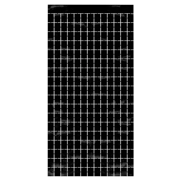 Black Metallic Squares Curtain 1 Black Metallic Squares Curtain