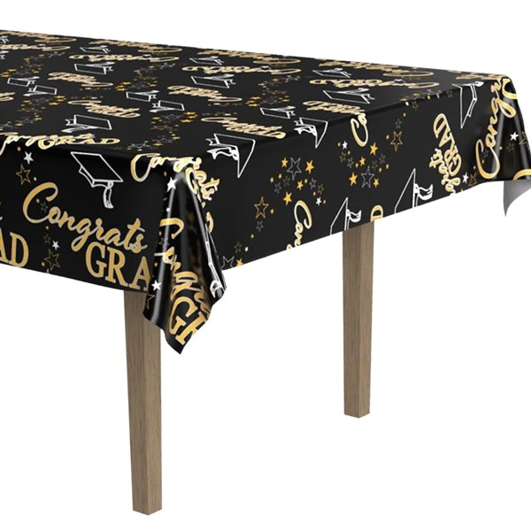 Congrats Grad Metallic Table Cover 1 Congrats Grad Metallic Table Cover