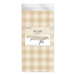 Gold Plaid Table Cover