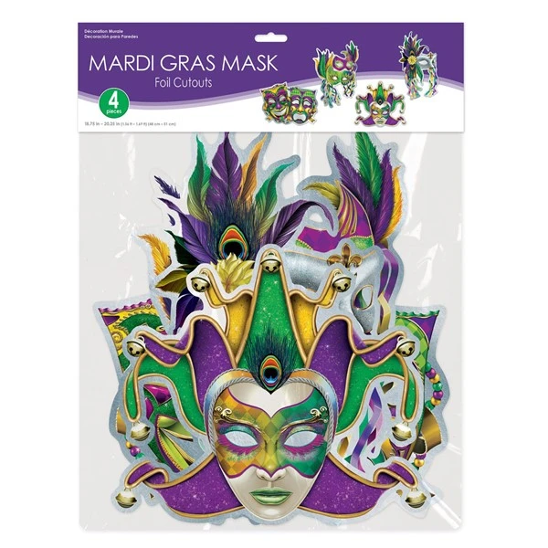 Mardi Gras Metallic Masks Cutouts 1 Mardi Gras Metallic Masks Cutouts