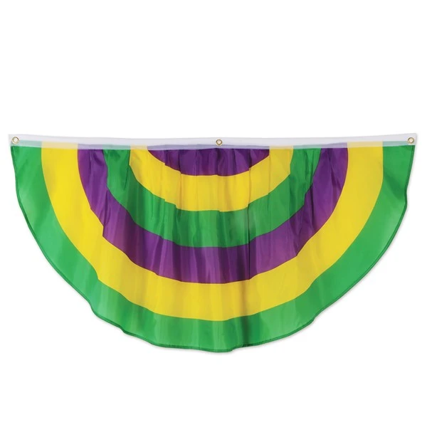 Mardi Gras 4' Fabric Bunting 2 Mardi Gras 4' Fabric Bunting - Image 2