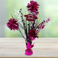 Maroon Congrats Grad 18" Centerpiece