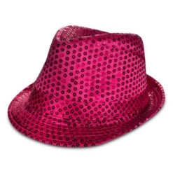 Pink Sequin Fedora Hat
