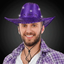 LED Purple Sequins Cowboy Hat -Led Shop 5d9c9325 3b55 4a15 b79f 0d72a6f634c1hat484ea purple led sequin cowboy hat model gif 2018