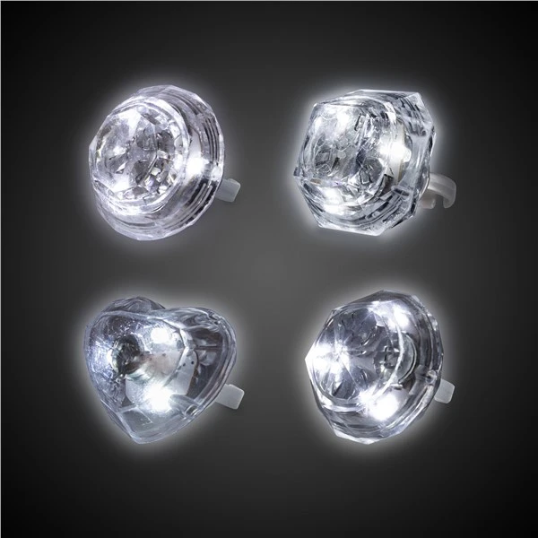 LED Diamond Bling Rings 1 LED Diamond Bling Rings