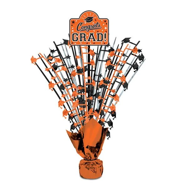 Orange Congrats Grad 18" Centerpiece 1 Orange Congrats Grad 18" Centerpiece