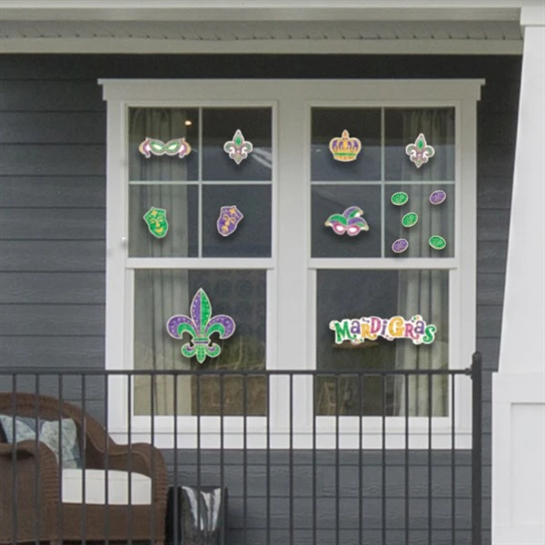 Mardi Gras Window Clings 2 Mardi Gras Window Clings - Image 2