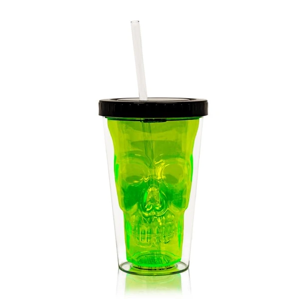 LED Neon Green Skull Cup 2 LED Neon Green Skull Cup - Image 2