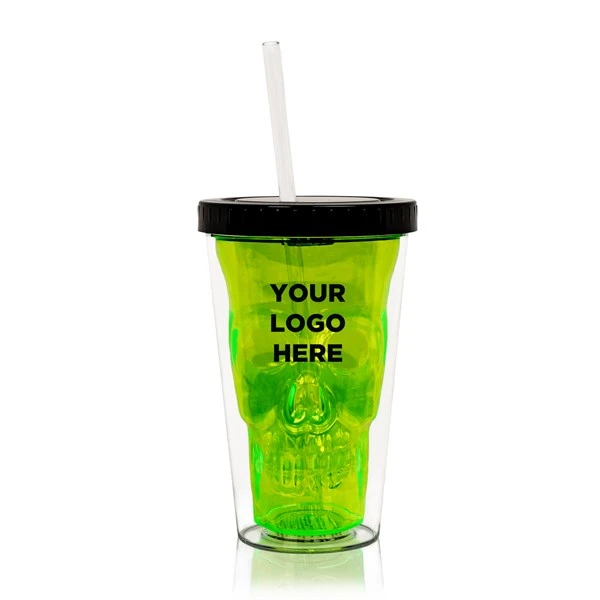 LED Neon Green Skull Cup 3 LED Neon Green Skull Cup - Image 3