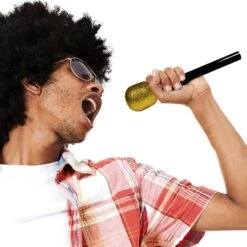 Gold Glitter Microphones