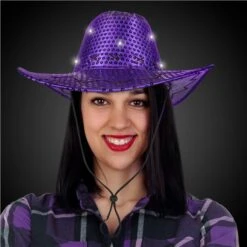 LED Purple Sequins Cowboy Hat -Led Shop 82f6d5b3 b552 4400 9466 b6a0fc0adad9hat484ea purple led sequin cowboy hat woman 2018