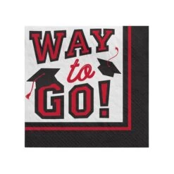 Red Graduation Beverage Napkins