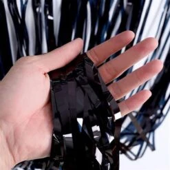 Black Metallic Fringe Table Skirt -Led Shop 8f6b4c69 b0a9 435e 92f5 b3e1d8d0778fdec046ea black metallic fringe table skirt hand 01