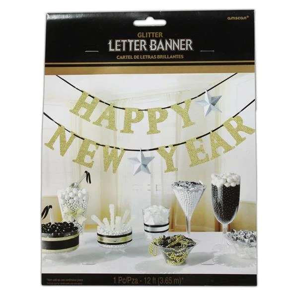 Happy New Year Glitter Banner 1 Happy New Year Glitter Banner