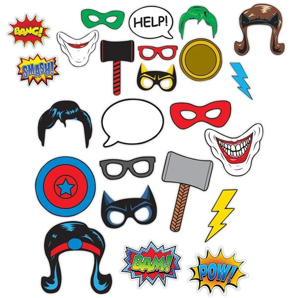 Superhero Photo Booth Prop Kit 2 Superhero Photo Booth Prop Kit - Image 2