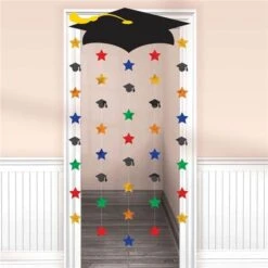 Grad Cap Multi-Color Doorway Curtain
