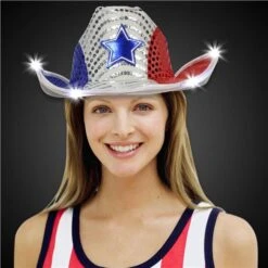 LED Patriotic Star Sequin Cowboy Hat 6 LED Patriotic Star Sequin Cowboy Hat -Led Shop a4626019 01f6 41cc a069 dc29e326b993hat487ea rwb sequin cowboy hat w star model 2017