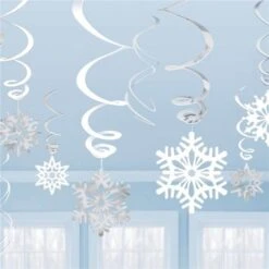 Snowflake Metallic Swirl Decorations