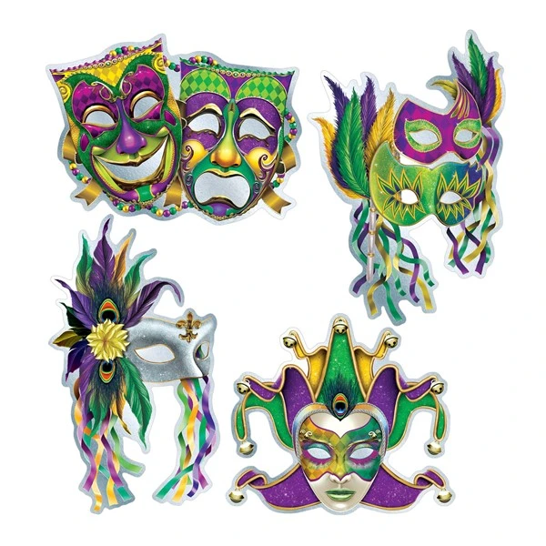Mardi Gras Metallic Masks Cutouts 2 Mardi Gras Metallic Masks Cutouts - Image 2