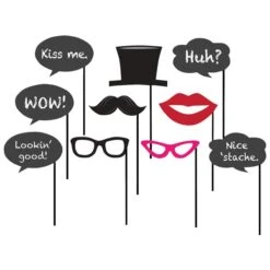 Black Tie Chalkboard Photo Booth Prop Kit