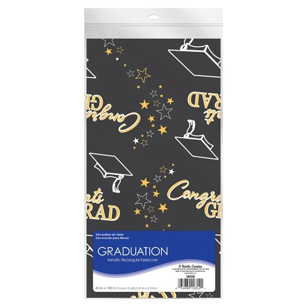 Congrats Grad Metallic Table Cover 2 Congrats Grad Metallic Table Cover - Image 2