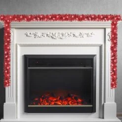 LED Red Tinsel 9' Garland -Led Shop fa014c62 7935 433f bb0f 763ea6564596DEC220523EA 9 Foot Artificial Red Boa Light Up Garland